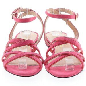 ESCADA Suede Pink Coral Ankle Strap Sandals
